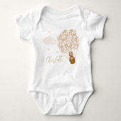 Knuffige teddybeer en ballonnen gouden schrift romper (Voorkant)