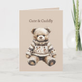 Knuffige teddybeer kaart (Voorkant)