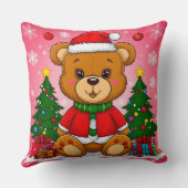 Knuffige teddybeer Kerst Glow Santa Sui Kussen (Achterkant)