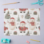 Knuffige teddybeer & Kerstman op Wit (2) Tissuepapier (Craft)
