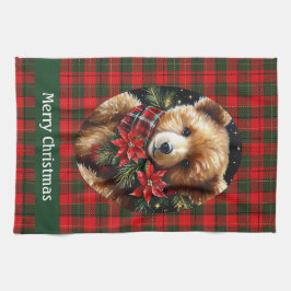 Knuffige teddybeer Kerstmis naam toevoegen Moeder Theedoek