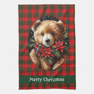 Knuffige teddybeer Kerstmis naam toevoegen Moeder Theedoek