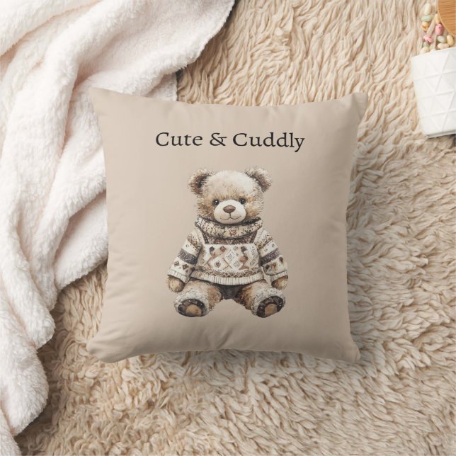 Knuffige teddybeer kussen (Deken)