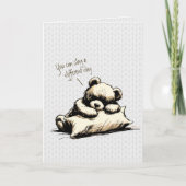 Knuffige teddybeer kussen verdriet genezing kaart (Voorkant)