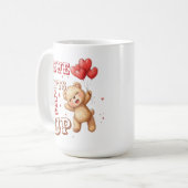 Knuffige teddybeer-liefde tilt mok (Voorkant links)