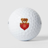 Knuffige teddybeer met hart  golfballen (Voorkant)