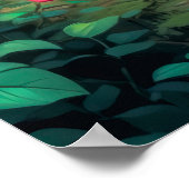 Knuffige teddybeer met hart in bosposter poster (Hoek)