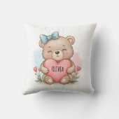 Knuffige teddybeer met roze hart kussen (Achterkant)