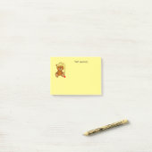 Knuffige teddybeer met slaapmuts post-it® notes (Op bureau)
