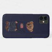 Knuffige teddybeer Navyblauwe iPhone 11 Hoesje (Achterkant (horizontaal))