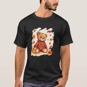 Knuffige Teddybeer verwelkomt het herfstseizoen T-shirt