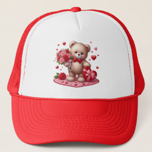 Knuffige teddybeer voor Valentijnsdag Trucker Pet