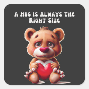 Knuffige Teddybeer Vrienden Vierkante Sticker