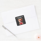 Knuffige Teddybeer Vrienden Vierkante Sticker (Envelop)