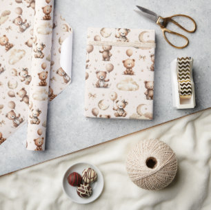 Knuffige teddyberen cadeaupapier