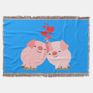 Knuffige Tekenfilm Varkens Verliefd Worp Dekbed Deken