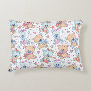 Knuffige Valentijn Teddybeer Naadloos Patroon Accent Kussen