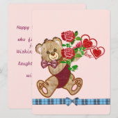 Knuffige Valentijnsdagbeer Feestdagenkaart (Voorkant / Achterkant)