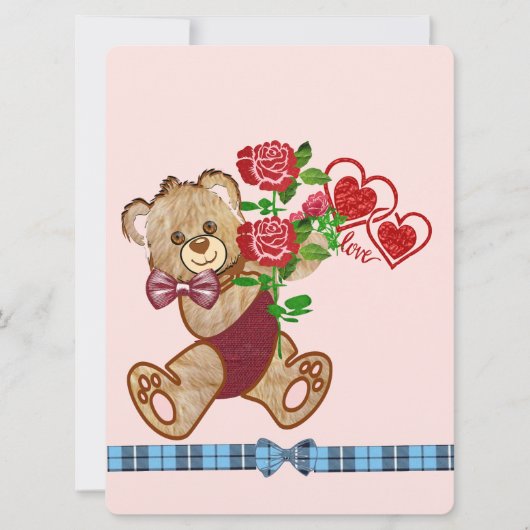 Knuffige Valentijnsdagbeer Feestdagenkaart (Voorkant)