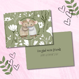 Knuffige Vriendschap Muizen Valentijnsdag Notitiekaartje