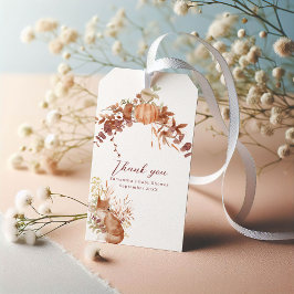 Knuffige Witte Herfst Pompoen Vos Bedankt Cadeaulabel