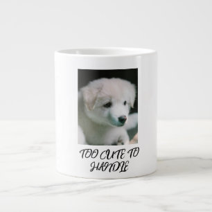 "Knuffige Witte Puppycharm" Grote Koffiekop