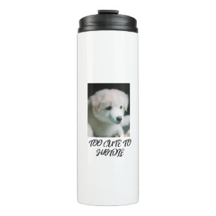 "Knuffige Witte Puppycharm" Thermosbeker