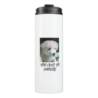 "Knuffige Witte Puppycharm" Thermosbeker