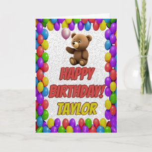 Knuffige Zachte Teddybeer Felicitaties Verjaardag Kaart
