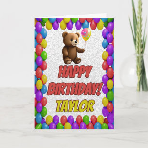 Knuffige Zachte Teddybeer Felicitaties Verjaardag Kaart