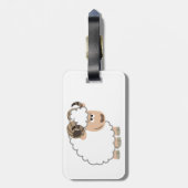 Knuffige Zelfverzekerde Cartoon Ram Bagage Label (Achterkant verticaal)