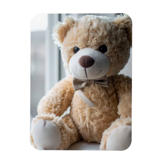 Knuffige Zittende Teddibeer Magneet (Verticaal)
