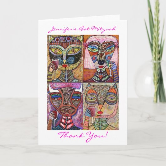 Knuppel Mitzvah - L'Chaim aan het Leven! Dank u Bedankkaart (Voorkant)