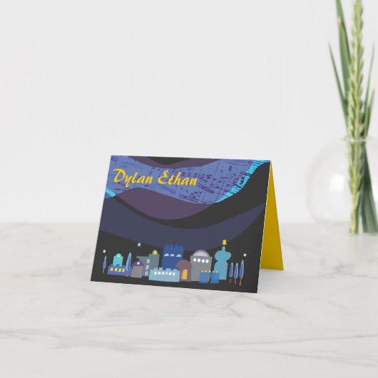 Knuppel Mitzvah van de Bar van de Hemel van Notitiekaartje (Voorkant)