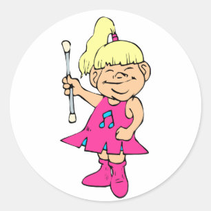 Knuppel Twirler Ronde Sticker
