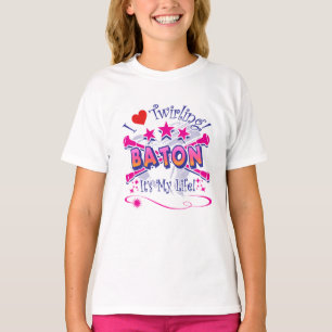 Knuppel Twirlers, houd van ik tollend, Knuppel T-shirt