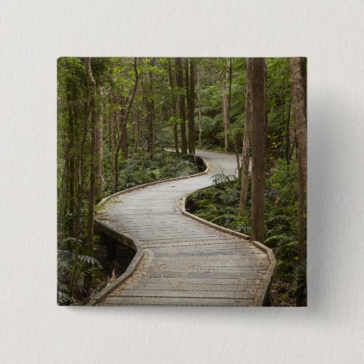 Knuppelpad naar Nelson Falls, Franklin - Gordon Vierkante Button 5,1 Cm (Voorkant)