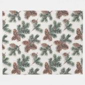 Knus altijdgroen en dennenappels fleece deken (Voorkant (Horizontaal))