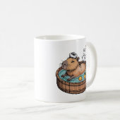 Knus Art Pixel Zen Capybara Warmwaterbron Koffiemok (Voorkant rechts)