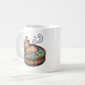 Knus Art Pixel Zen Capybara Warmwaterbron Koffiemok (Voorkant links)