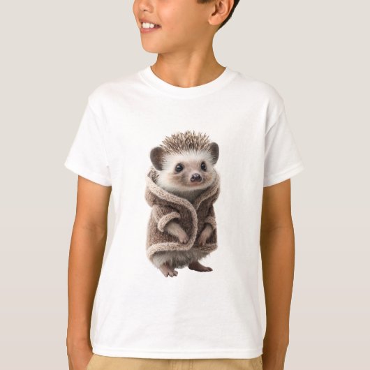 Knus badjas egel kinderen t-shirt (Voorkant)