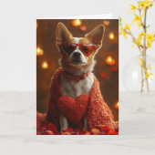Knus Basenji Valentijnsdag Kaart (Gele Bloem)