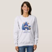 Knus Blaadje Kerst Kabouter Warme Chocolade Dames Trui (Voorkant volledig)