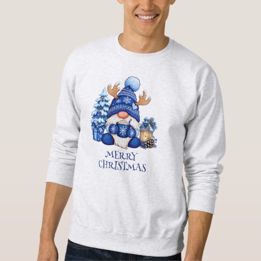 Knus Blaadje Kerstkabouter Hete Chocolade Heren Trui (Voorkant)