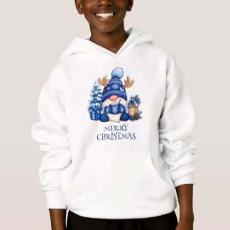 Knus blauw kerstgnome warme chocolademelk kids hoo