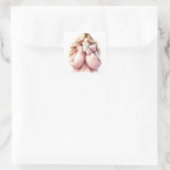 Knus Blond Meisje Sticker – Watercolor Winter (Tas)