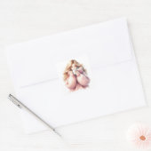 Knus Blond Meisje Sticker – Watercolor Winter (Envelop)