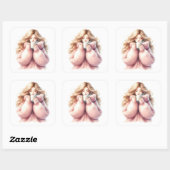 Knus Blond Meisje – Watercolor Winter Sticker (Vel)