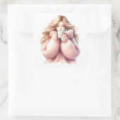 Knus Blond Meisje – Watercolor Winter Sticker (Tas)