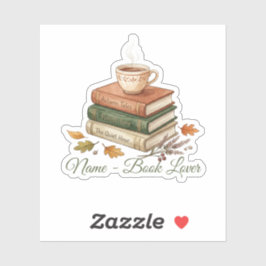 Knus Boekliefhebber Gepersonaliseerde Naam Lezen L Sticker